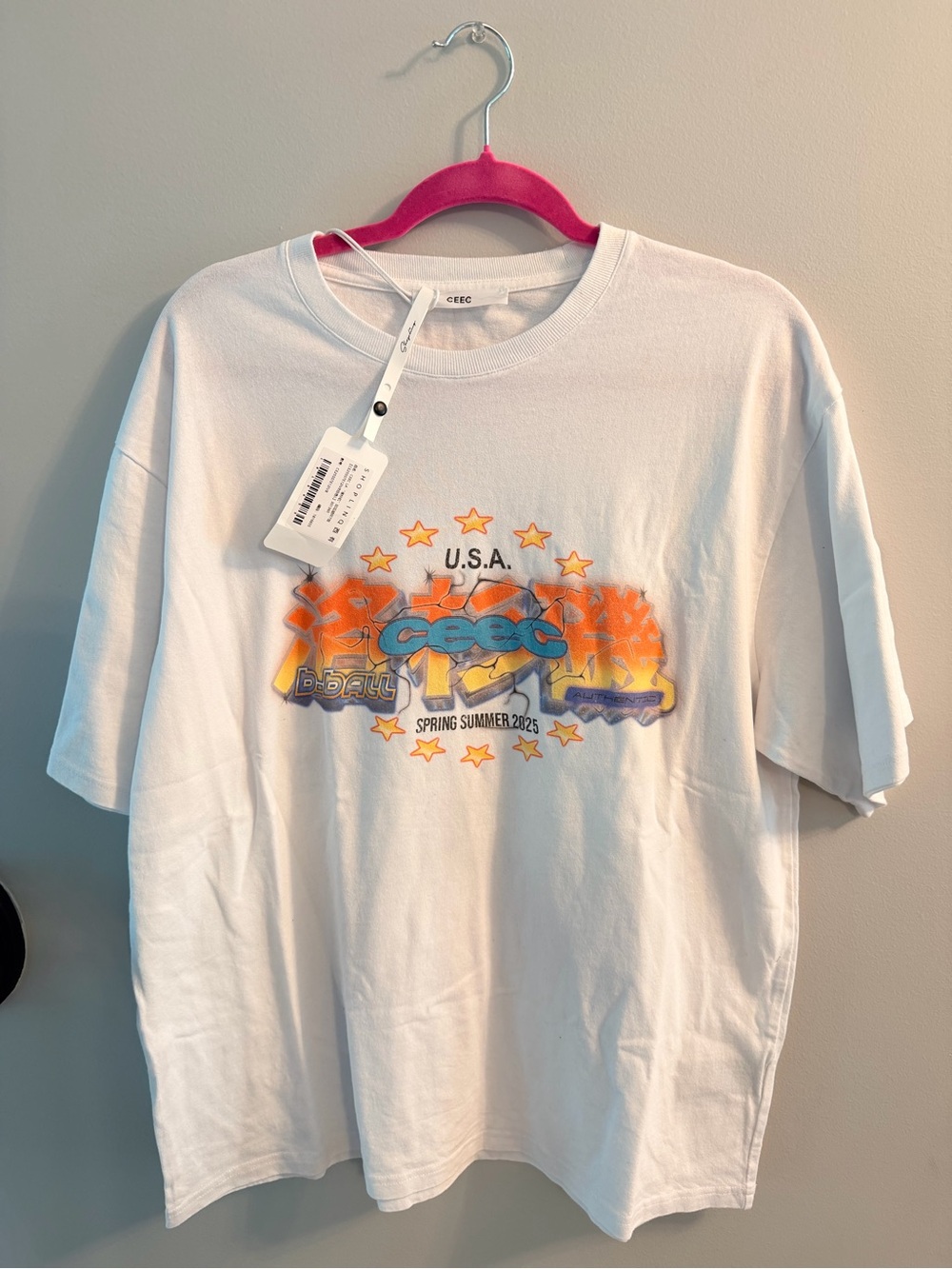 CEEC LA White Graphic Tee - Spring Summer 2025 Large
